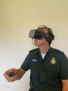 Paramedic Patrick Hunter in Antser VR Headset