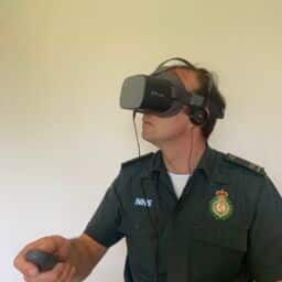 Paramedic Patrick Hunter in Antser VR Headset